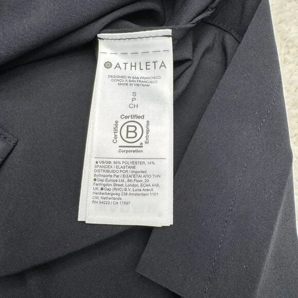 Athleta Women's Black Button Down Sleeveless Collared Blouse Top, Size S - Picture 6 of 8